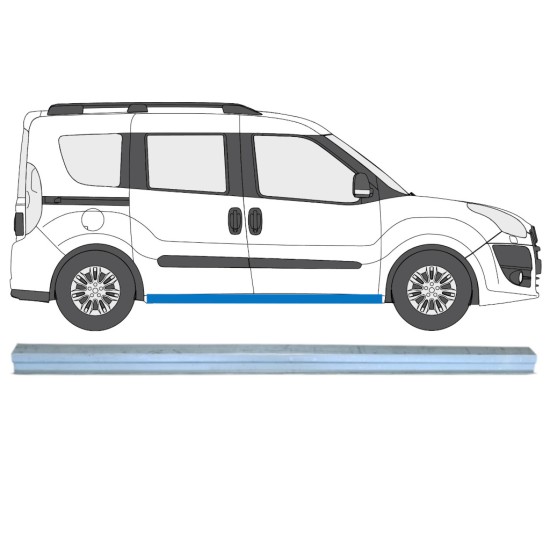 Opravný plech prahu na Fiat Doblo 2010-2022 / Levá = Pravá (symetrická) 15357