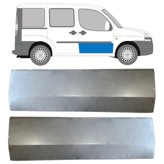 Opravný plech předních dveří na Fiat Doblo 2001-2010 / Levá+Pravá / Sada 14620
