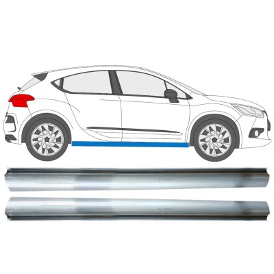 Opravný plech spodní části prahu na Citroen DS4 2011-2015 / Levá+Pravá / Sada 15016