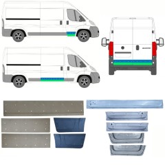 Opravný plech vnitřních + vnějších dveří na Peugeot Boxer 2006-2025 / Levá+Pravá / Sada 14510