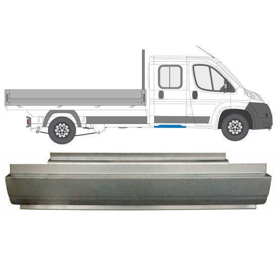 Opravný plech zadního prahu na Fiat Ducato 2006-2014 / Levá = Pravá (symetrická) / Dvojitá kabina 14564