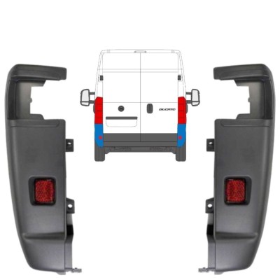 Roh zadního nárazníku 270 stupňů na Citroen Jumper 2006-2018 / Levá+Pravá / Sada 14064