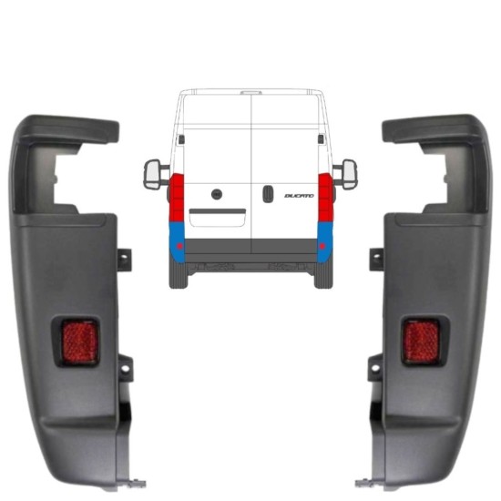 Roh zadního nárazníku 270 stupňů na Fiat Ducato 2006-2018 / Levá+Pravá / Sada 9835