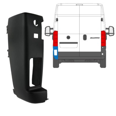 Roh zadního nárazníku 180 stupňů na Citroen Jumper 2018- / Levá 15424