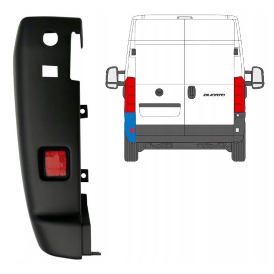 Roh zadního nárazníku 180 stupňů na Fiat Ducato 2018- / Pravá 16025