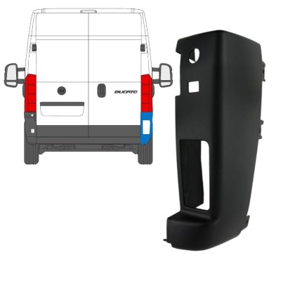 Roh zadního nárazníku 180 stupňů na Citroen Jumper 2018- / Pravá 15423