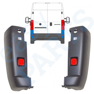 Roh zadního nárazníku s odrazkou na Fiat Ducato 2006-2018 / Levá+Pravá / Sada 9935