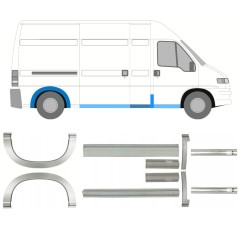 Opravný plech prahu + zadního blatníku na Peugeot Boxer 1994-2006 / Sada 14227