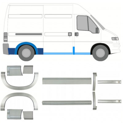 Opravný plech prahu + zadního blatníku na Fiat Ducato Boxer Relay 1994-2006 / MWB / Sada 11523