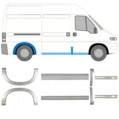 Opravný plech prahu + zadního blatníku na Fiat Ducato Boxer Relay 1994-2006 / MWB / Sada 11517