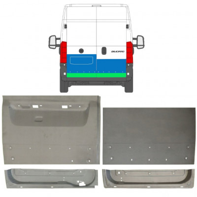 Opravný plech zadních dveří na Fiat Ducato 2006- / Sada 11682