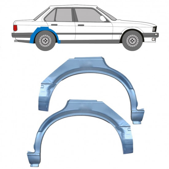 Lem zadního blatníku na BMW 3 E30 1982-1987 / Levá+Pravá / Sada 6391