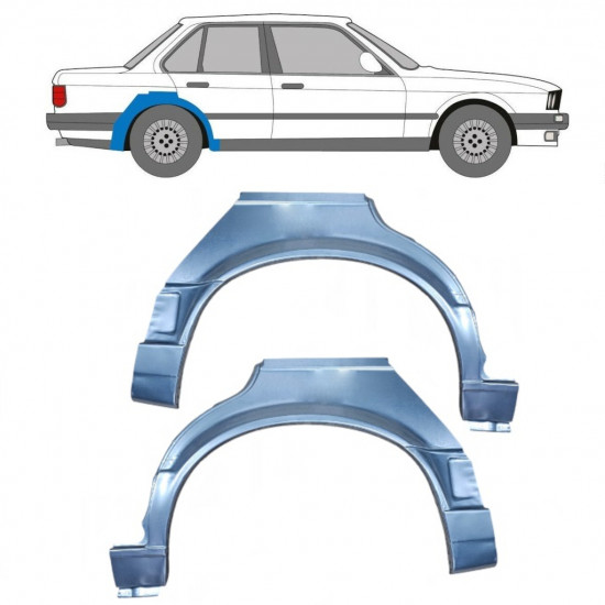 Lem zadního blatníku na BMW 3 E30 1987-1994 / Levá+Pravá / Sada 9845