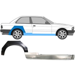 Celý práh + opravný plech zadního blatníku na BMW 3 E30 1982-1987 / Pravá / Sada 11234