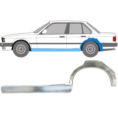 Celý práh + opravný plech zadního blatníku na BMW 3 E30 1982-1987 / Levá / Sada 11238