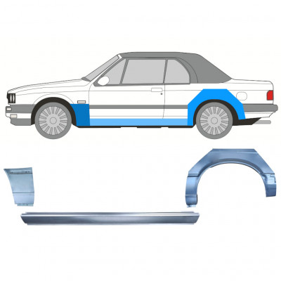 BMW 3 E30 CABRIO 1985-1987 OPRAVA ZADNÍHO BLATNÍKU + PRAH + OPRAVA PŘEDNÍHO BLATNÍKU / NASTAVIT / LEVÝ