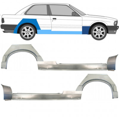 BMW 3 E30 1987-1994 2 DVEŘE OPRAVA ZADNÍHO BLATNÍKU + PRAH + OPRAVA PŘEDNÍHO BLATNÍKU / LEVÝ+PRÁVA