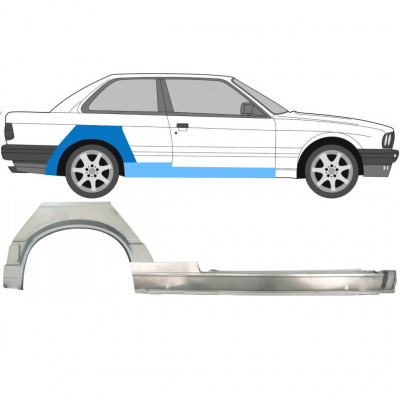 BMW 3 E30 1987-1994 2 DVEŘE OPRAVA ZADNÍHO BLATNÍKU + OPRAVA PRAHU / PRÁVA