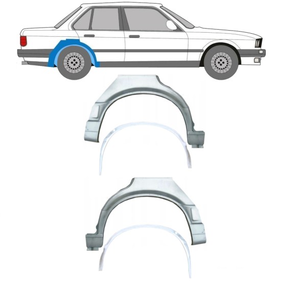 Opravný plech vnitřního + vnějšího zadního blatníku na BMW 3 E30 1987-1994 / Sada 10862