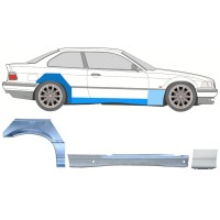 Kompletní práh + opravný plech předního blatníku na BMW 3 E36 1990-2000 / Pravá / COUPE / Sada 17025