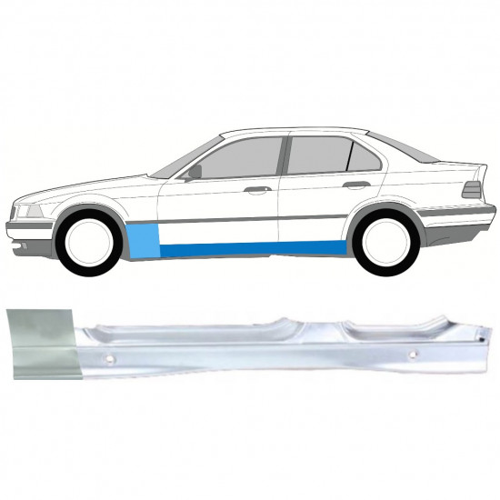 BMW 3 E36 1990-2000 OPRAVA PŘEDNÍHO BLATNÍKU + OPRAVA PRAHU / NASTAVIT / LEVÝ