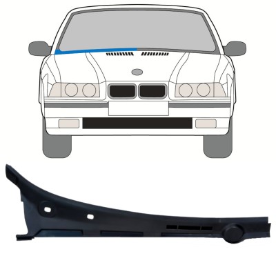 Opravný plech pod přední sklo na BMW 3 E36 1990-2000 / Pravá / COMBI / SEDAN / COMPACT 16898