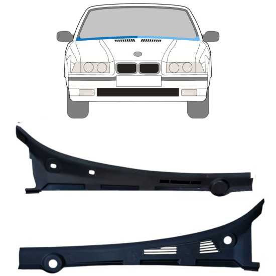 Opravný plech pod přední sklo na BMW 3 E36 1990-2000 / Levá+Pravá / COMBI / SEDAN / COMPACT / Sada 16900