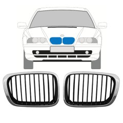 Mřížka na BMW 3 E46 1998-2006 / Levá+Pravá / Sada 11129