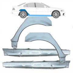 Celý práh + opravný plech zadního blatníku na BMW 3 E46 1998-2006 / Sada 11245