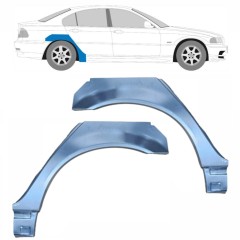 Malý opravný plech zadního blatníku na BMW 3 E46 1998-2006 / Levá+Pravá / Sada 6203