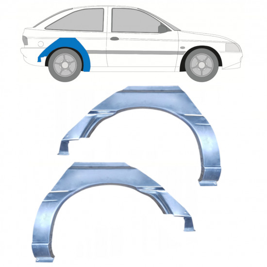 Lem zadního blatníku na Ford Escort 1995-2000 / Levá+Pravá / Sada 9969