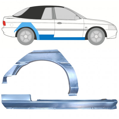 FORD ESCORT 1990-2000 CABRIO PRAH + OPRAVA ZADNÍHO BLATNÍKU / NASTAVIT / PRÁVA