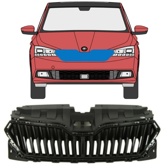 Mřížka na Skoda Fabia 2018-2021 16214