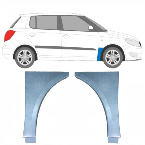 Opravný plech předního blatníku na Skoda Fabia 2007-2015 / Levá+Pravá / Sada 10272