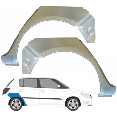 Lem zadního blatníku na Skoda Fabia II 2007-2015 / Levá+Pravá / Sada 9478