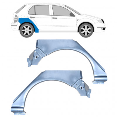 Lem zadního blatníku na Skoda Fabia 1999-2007 / Levá+Pravá / Sada 10444