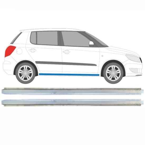 Opravný plech prahu vnitřní na Skoda Fabia II 2007-2015 / Levá+Pravá / Sada 16893