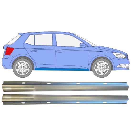 Opravný plech spodní části prahu na Skoda Fabia 2014- / Levá+Pravá / Sada 14817 Opravný plech spodní části prahu na Skoda Fabia 2014- / Levá+Pravá / Sada 14817