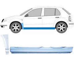 Kompletní práh + opravný plech předního blatníku na Skoda Fabia I 1999-2007 / Levá / Sada 11168