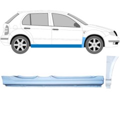 Kompletní práh + opravný plech předního blatníku na Skoda Fabia I 1999-2007 / Pravá / Sada 11167