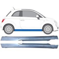 Opravný plech prahu s otvory na Fiat 500 2007-2018 / Levá+Pravá / Sada 12681