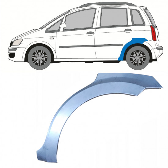 FIAT IDEA 2004-2011 OPRAVA ZADNÍHO BLATNÍKU / LEVÝ