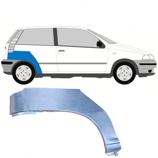 FIAT PUNTO 1 1993-1999 3 DVEŘE OPRAVA ZADNÍHO BLATNÍKU / PRÁVA