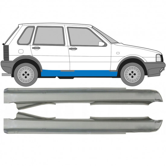 Opravný plech prahu na Fiat Uno 1983-2002 / Levá+Pravá / Sada 9666