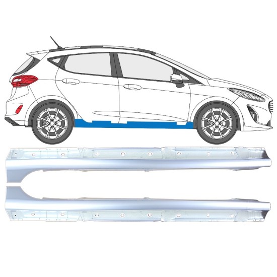 Kompletní práh na Ford Fiesta 2017-2023 / Levá+Pravá / Sada 16268