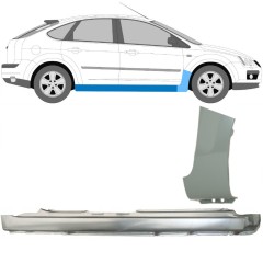 Kompletní práh + opravný plech předního blatníku na Ford Focus 2004-2010 / Pravá / Sada 8735