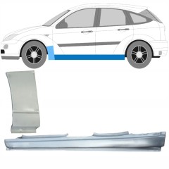Kompletní práh + opravný plech předního blatníku na Ford Focus 1998-2004 / Levá / Sada 8734