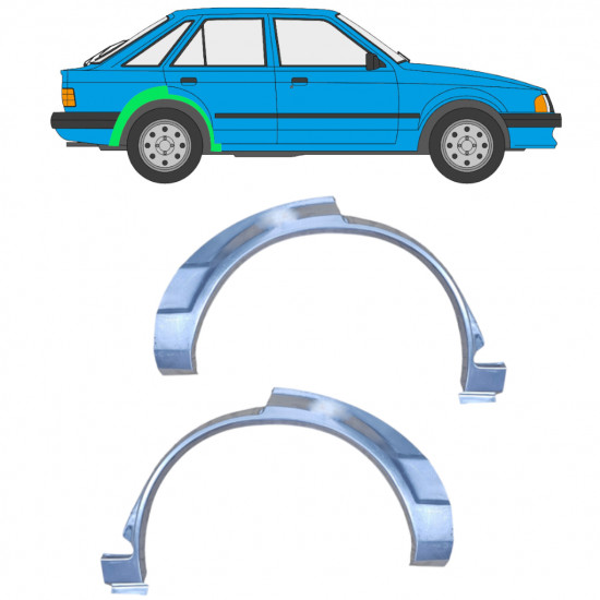 Lem zadního blatníku na Ford Escort 1980-1986 / Levá+Pravá / Sada 9984