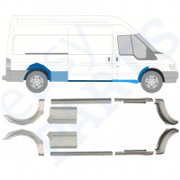 Opravný plech prahu + zadního blatníku na Ford Transit 2000-2013 / LWB / Levá+Pravá / Sada 10630