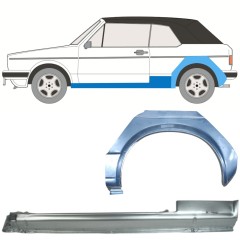 Opravný plech prahu + zadního blatníku na Volkswagen Golf 1 1974-1985 / Levá / CABRIO / Sada 12578